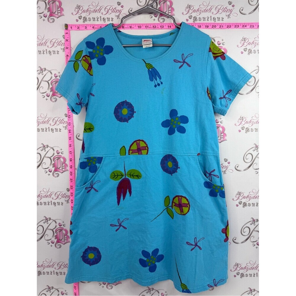 Red ginger dress pockets floral vintage Blue Floral Pocket Mini Dress